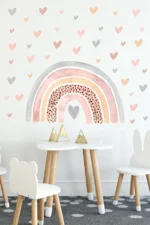 Pastel Rainbow Kids Wall Sticker Set - Image 