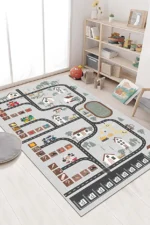 Road Pattern Kids Rug - Image 