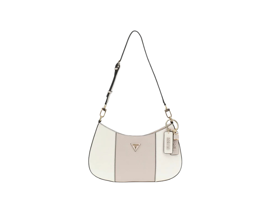 Guess Noelle Saffiano Shoulder Bag in White - Image 1