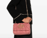 Love Moschino Embossed Velour Bag in Pink and Gold - Image 