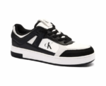 Calvin Klein Leather Sneakers in Black and White - Image 