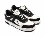 Calvin Klein Leather Sneakers in Black and White - Image 