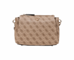 Guess Monogram Crossbody Bag in Beige - Image 