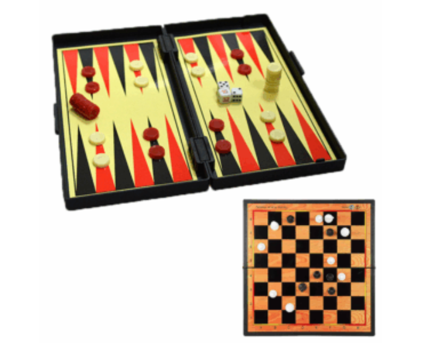 Untitled design Plastic Folding Chess Checkers And Amp Backgammon Magnetic Board - Image 1