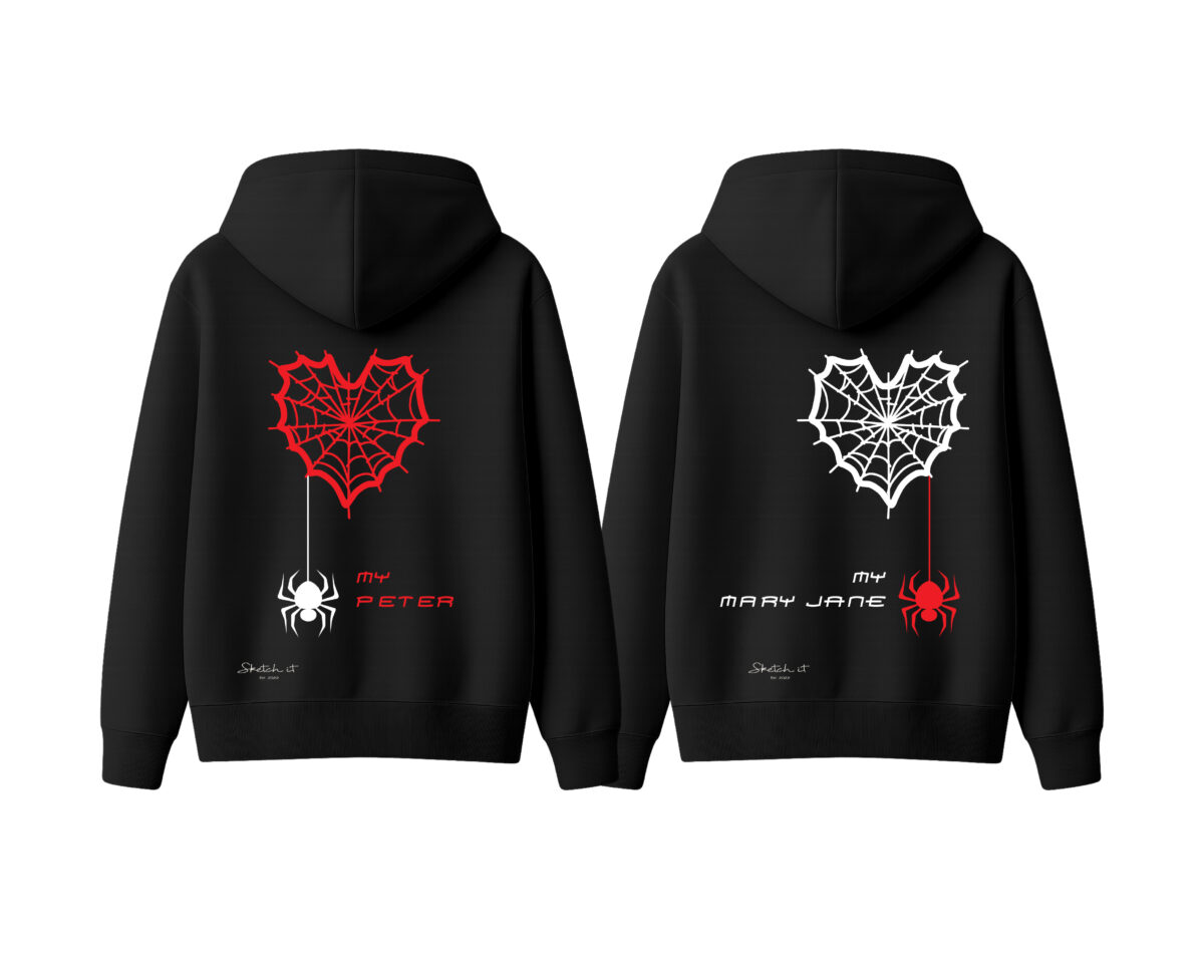 Spiderman Valentine Couple Hoodies - Image 1