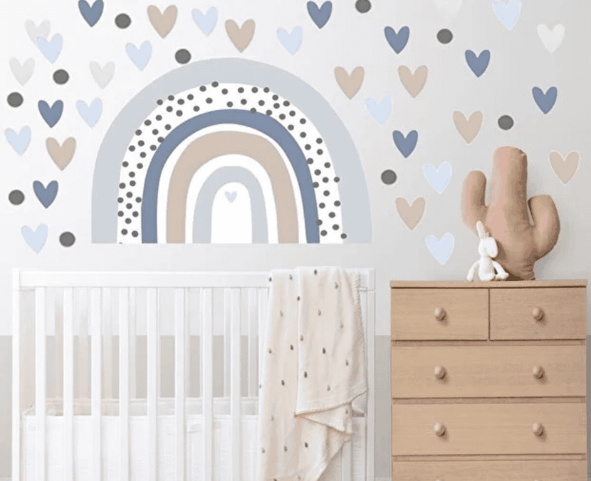 products(860 x 700 px)dh Blue Rainbow Kids Wall Sticker - Image 1