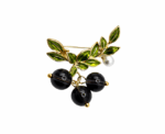 Vintage Style Enamel Berry Branch Brooch - Image 