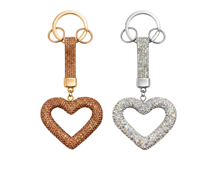 1 Sparkling Heart Charm Keychain - Image 1