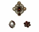 Vintage Style Garnet And Pearl Brooch Set Set of 3 - Image 