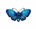 Vintage Style Blue Enamel And Crystal Butterfly Brooch - Image 