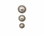 Classic Pearl And Crystal Halo Button Sew On Silver - Image 