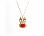 Enamel Deer Necklace - Image 