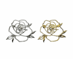 Minimalist Hollow Rose Brooch Gold And Silver - Image 