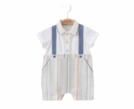Noah Striped Utility Romper 3-18M - Image 
