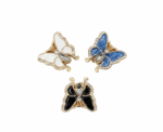 Butterfly Enamel And Crystal Button Covers Sparkle Wing Button Clips - Image 
