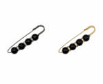 Black Pearl And Crystal Safety Pin Brooch Beaded Kilt Pin Gold Or Gunmetal - Image 