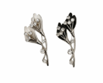 Elegant Enamel Tulip Flower Brooch Silver Tone Crystal Floral Pin 2 Colors - Image 