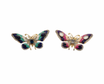Vintage Style Enamel And Rhinestone Butterfly Brooch - Image 