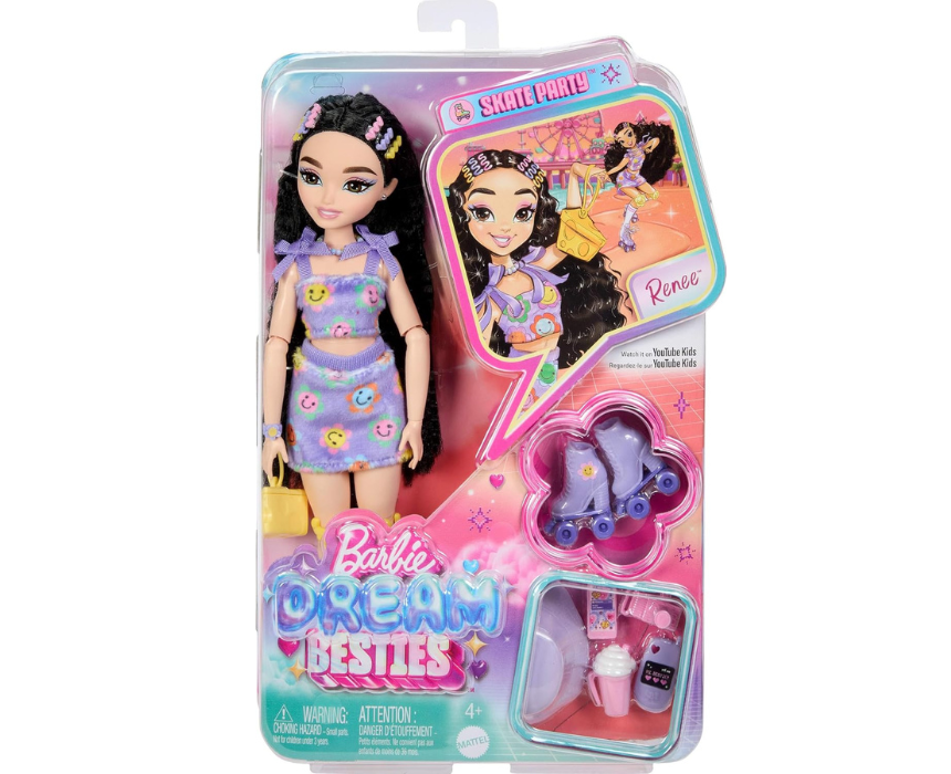 1 Barbie Dream Besties Renee Posable Roller Skating Fashion Doll - Image 1