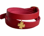 Strap Leather Bracelet with Charms - Image 