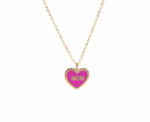Mom Heart Enamel Necklace - Image 