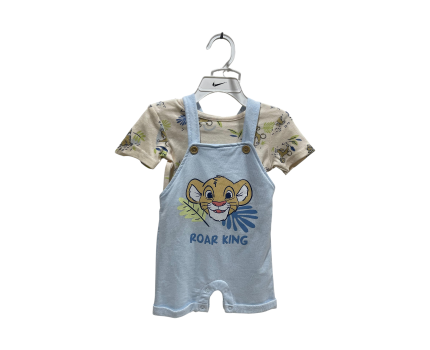 12 Disney Lion King Simba Roar King Dungaree And Tee Set - Image 1