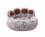 Diameter Plush Paw Print Pet Bed in 55cm - Image 