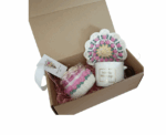 Handmade Crochet Candle And Coffee Mug Gift Set - Image 