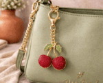 Sparkling Cherry Charm Keychain - Image 