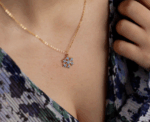 Enamel Snowflake Necklace - Image 