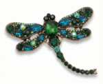 Crystal Dragonfly Statement Brooch Available In 5 Colors - Image 