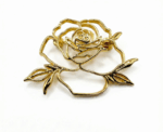 Minimalist Hollow Rose Brooch Gold And Silver - Image 