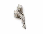 Elegant Enamel Tulip Flower Brooch Silver Tone Crystal Floral Pin 2 Colors - Image 