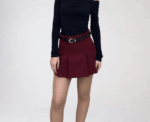 Skye Skort In Burgundy - Image 
