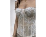 Padded Lace Corset In White - Image 