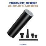 Portable Mini Car Vacuum Cleaner – Strong Suction, Long Cord | Black - Image 