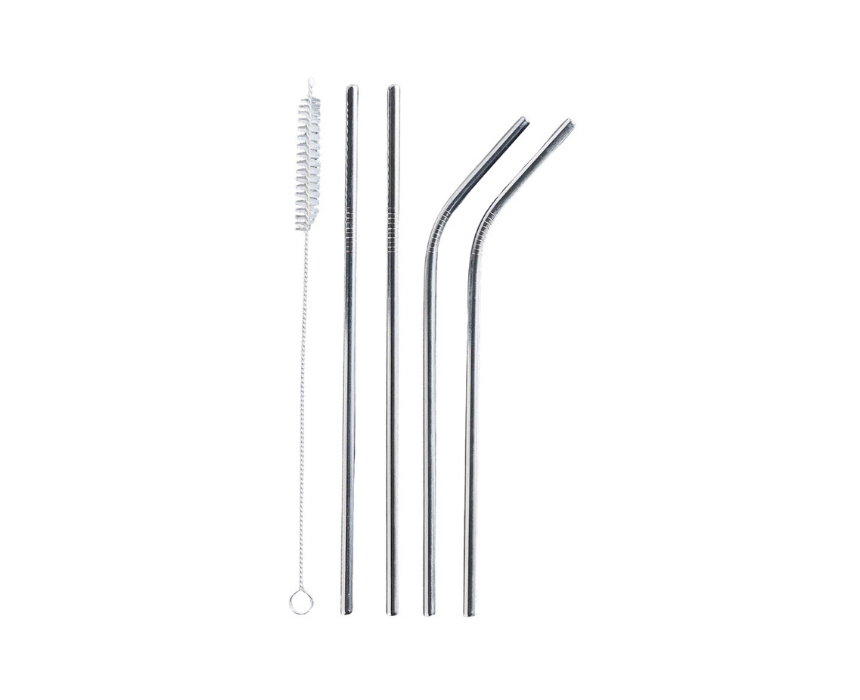 20 Stainless Steel Straw and Cleaner Set - Image 1