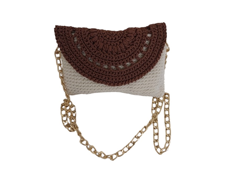 20251121_135313 Off-White and Brown Crochet Shoulder Bag - Image 1