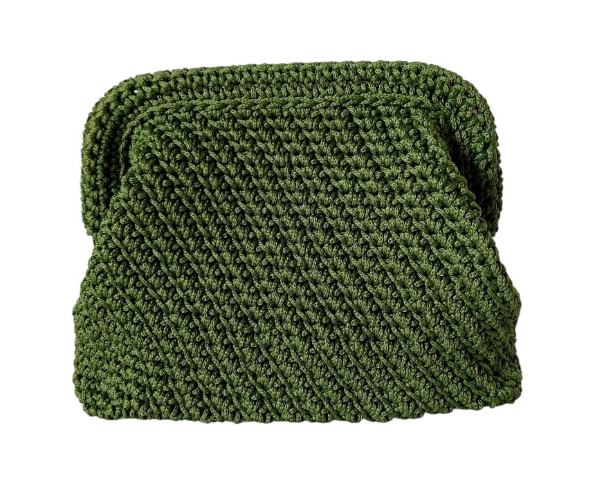 20260130_151804 Olive Green Hand-Crocheted Clutch - Image 1