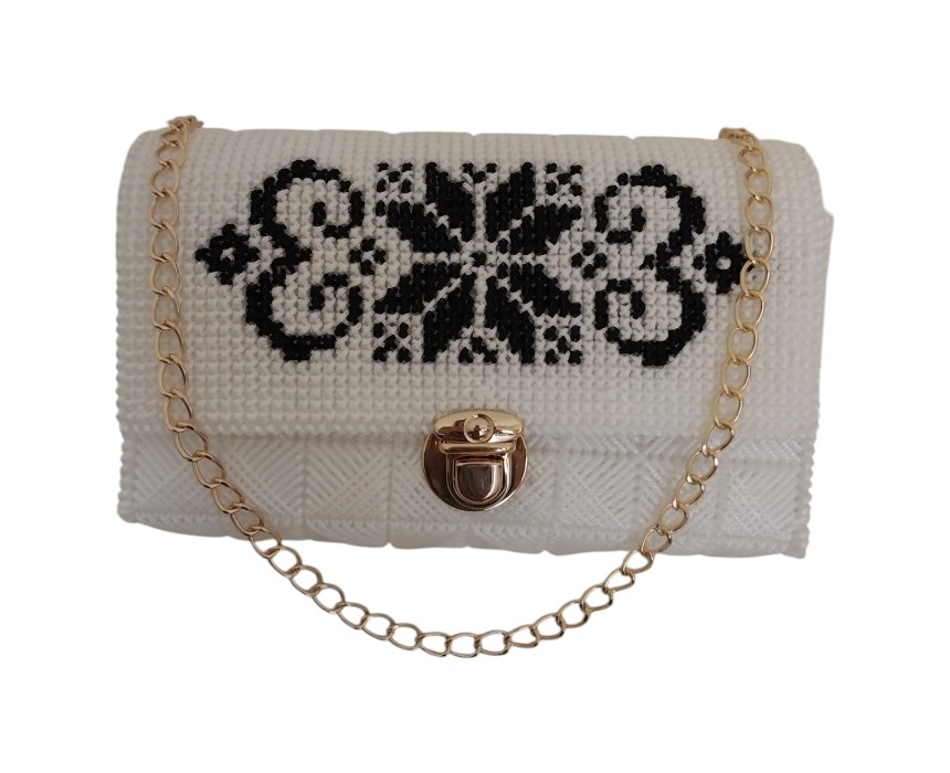 20260322_132343 White Chic Handbag with Black Design - Image 1