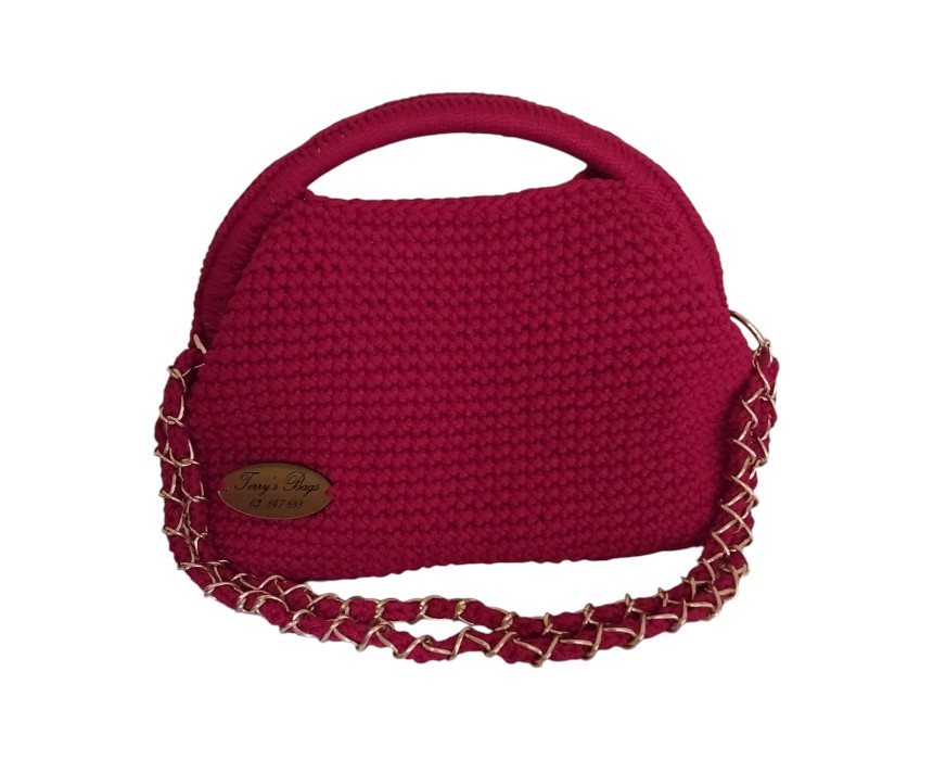20260322_141840 Cherry Red Clutch with Golden Chain - Image 1