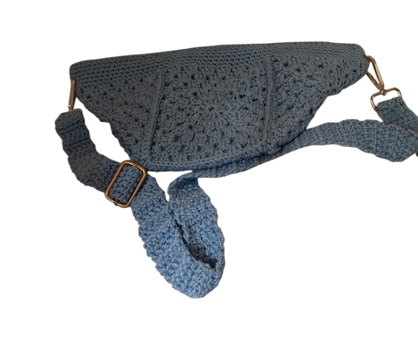 20260322_160657 Light Blue Crossbody Crochet Bag - Image 1
