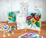 HappiHobbi Painting Workshop Acrylic Drawing Set With Wooden Easel - Image 
