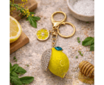 Chic Lemon Charm Keychain - Image 