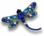 Crystal Dragonfly Statement Brooch Available In 5 Colors - Image 