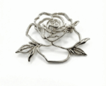 Minimalist Hollow Rose Brooch Gold And Silver - Image 