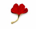 Frosted Ginkgo Leaf Brooch Collection Matte Gold Stem Nature Pin - Image 