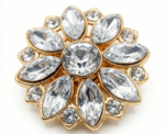 Crystal Flower Button Covers Jewel Tone Shirt Embellishments 2.5 Cm Brooch - Image 