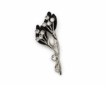 Elegant Enamel Tulip Flower Brooch Silver Tone Crystal Floral Pin 2 Colors - Image 