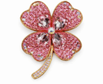 Sparkling Crystal Four Leaf Clover Brooch - Image 
